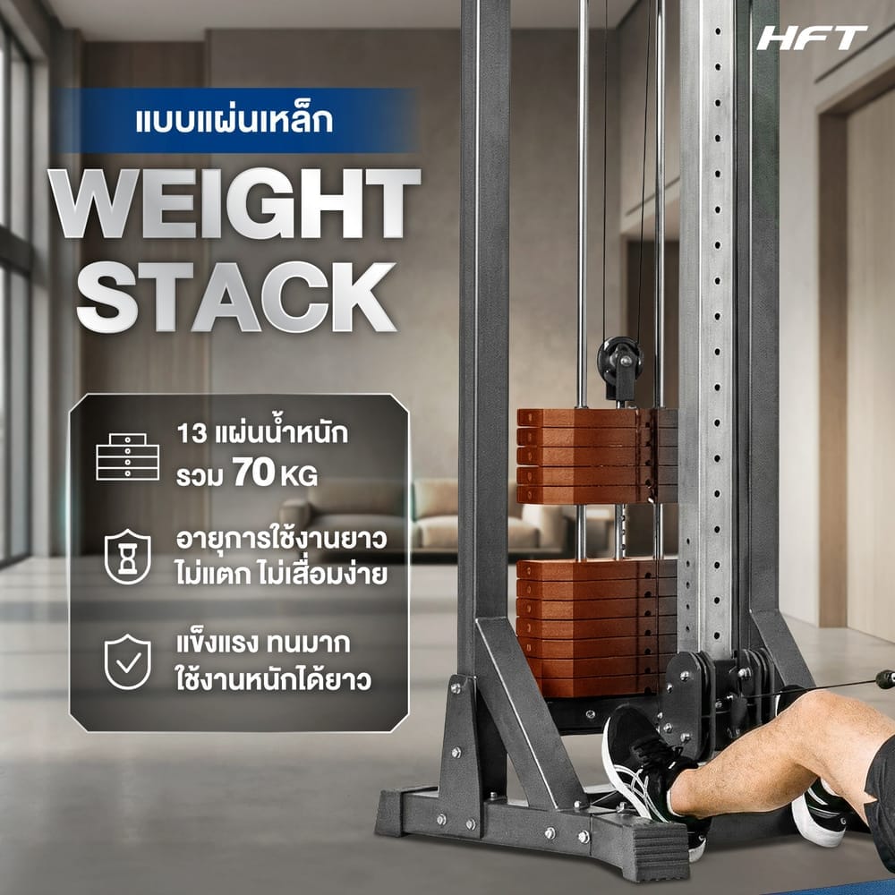โฮมยิม HOMEFITTOOLS รุ่น SINGLE CABLE CORE PLUS (แผ่นน้ำหนักเหล็ก)
